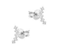 Starlit Curve Silver Stud Earring STS-6832